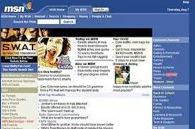msn homepage in the 90's