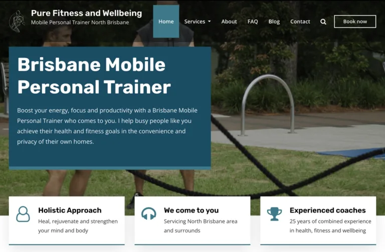 Pure fitness and wellbeing website
